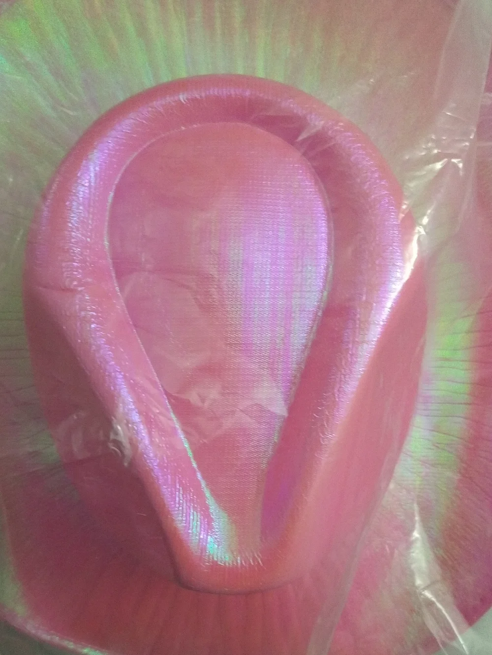 Adults Sparkly Iridescent Cowboy Hats 6 Pcs - Pink White Blue NEW